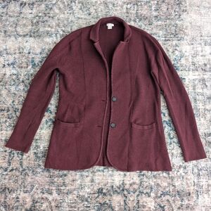 J Crew Sweater Blazer, Burgundy, Size S